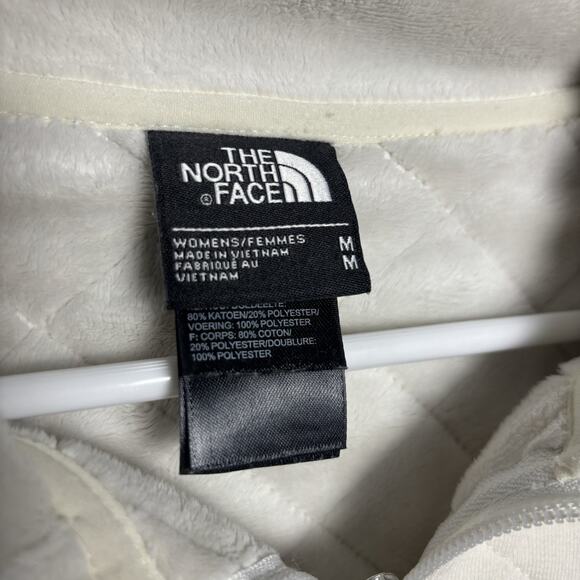 The North Face Jacket Caroluna Medium Gray Quilted Fleece Button Neck Pockets - Picture 2 of 14